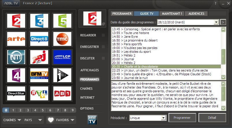 Guide TV d'adsl TV / FM